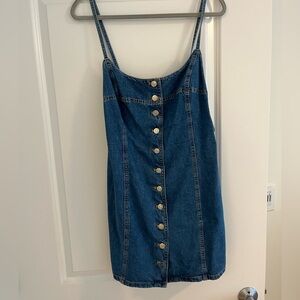 Zara button down denim mini dress